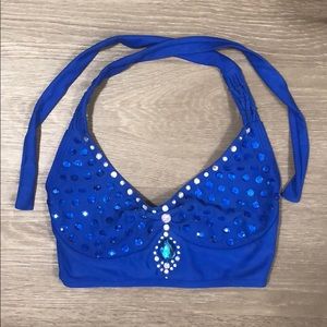 Blue dance audition bra top